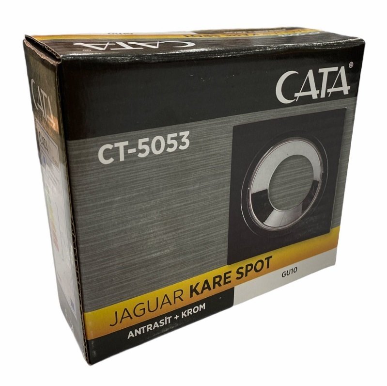 Cata Jaguar Dekoratif Siyah - Platin Kasa Kare CT-5053