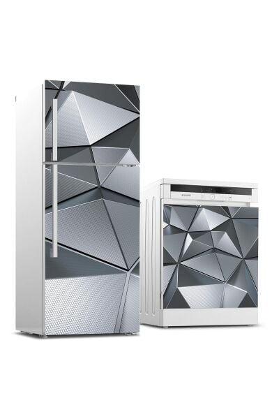 Buzdolabı ve Bulaşık Makinesi Beyaz Eşya Sticker Kaplama 3D Metal