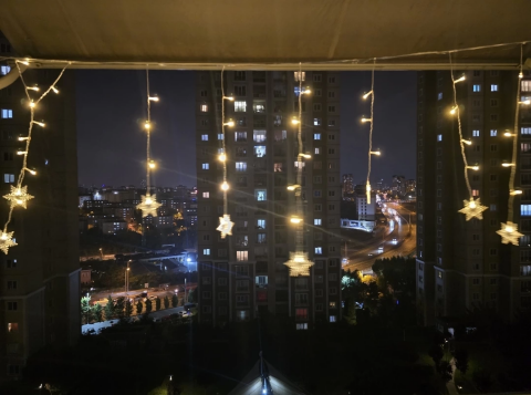 Yıldız 4m 96 Led 19 Saçak 40-50-60cm Gün Işığı Yıldız Boyutu:7cm