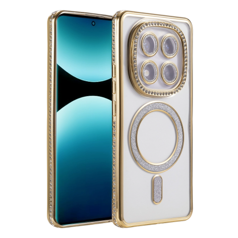 Xiaomi Redmi Note 15 Pro 5g Joke Simli Magneticsafe Kılıf - Gold