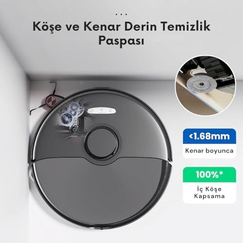 Roborock Saros 10 ile Uyumlu 2 Mop ve 2 Kenar Mopu