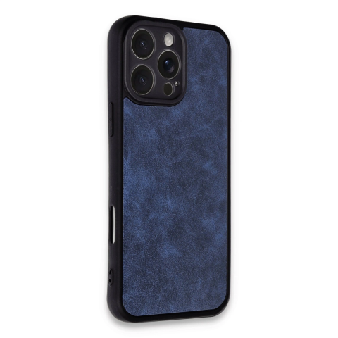 Apple İphone 16 Pro Max Kılıf Aras Deri Kapak - Lacivert