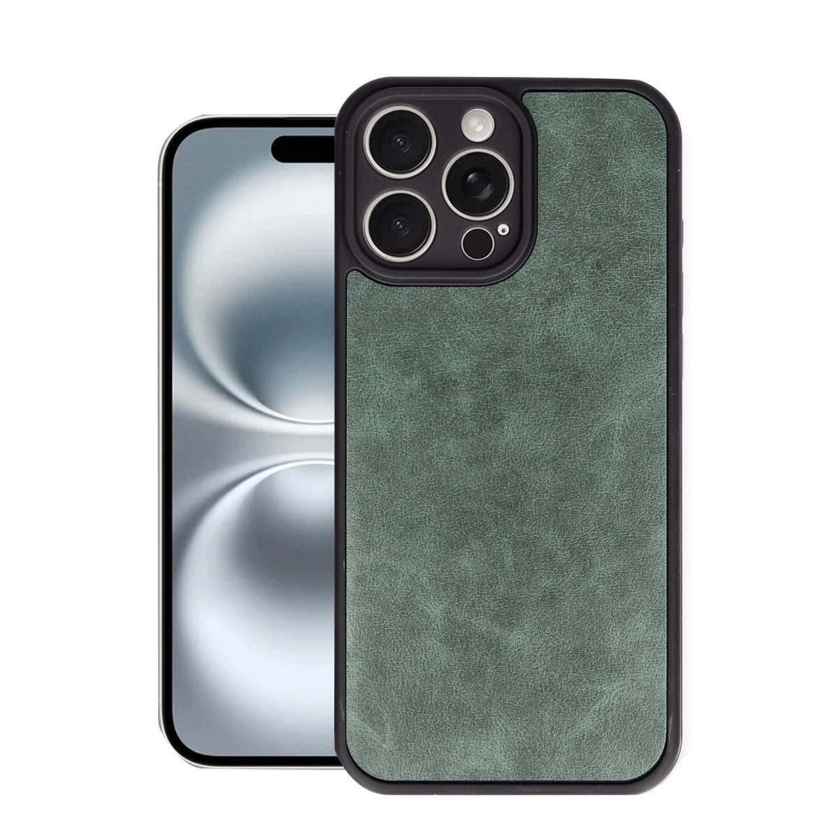 Apple İphone 16 Pro Max Kılıf Aras Deri Kapak - Koyu Yeşil