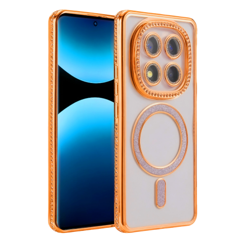 Xiaomi Redmi Note 15 Pro 4g Joke Simli Magneticsafe Kılıf - Turuncu