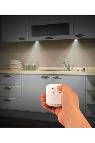 Uzaktan Kumandalı Yapışkanlı 3'lü LED Spot Lamba