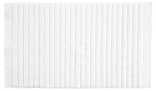 Inu Banyo Paspası, 80 x 50 cm, Banyo Halısı, %100 Pamuk, Yıkanabilir, Beyaz