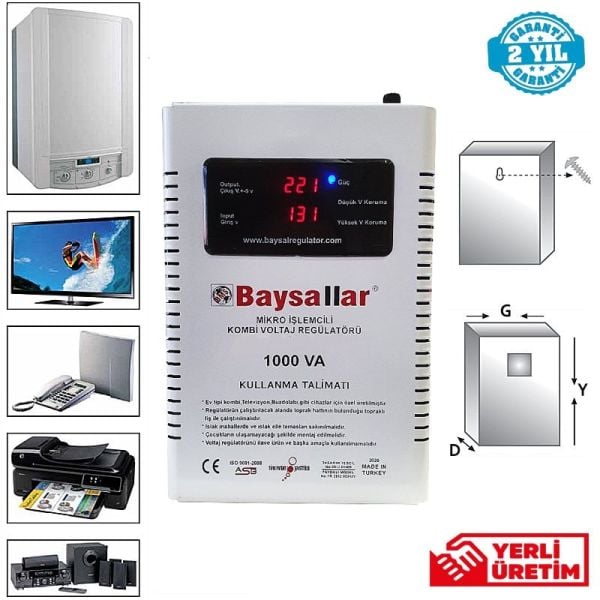 Baysallar 1000 VA Kombi Regülatörü Mikro İşlemcili