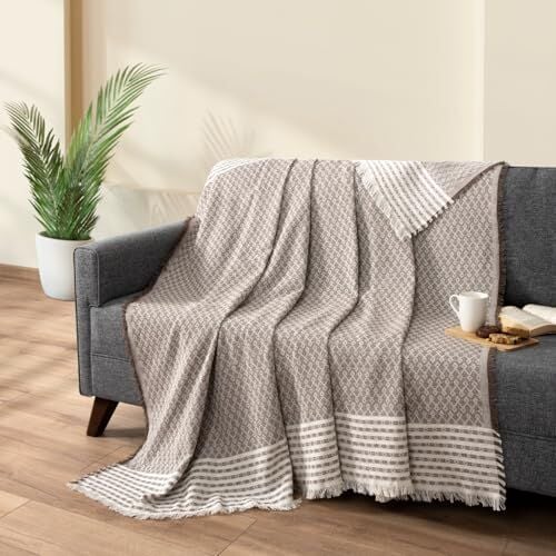 Kahverengi Koltuk Kanepe Örtüsü Koruyucu Koltuk Şali 170X200 Çekyat Örtüsü