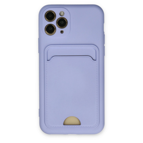 Apple İphone 11 Pro Kılıf Kelvin Kartvizitli Silikon - Lila