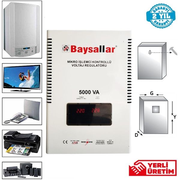 Baysallar 5000 VA Kombi Regülatörü Mikro İşlemcili