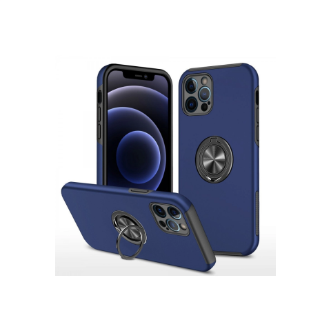 Apple İphone 12 Pro Max Kılıf Elit Yüzüklü Kapak - Lacivert