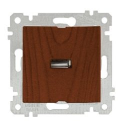 Mutlusan Rita Mek Tuş Tekli Usb Şarj Priz i Ceviz 2200 448 0157