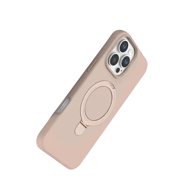 Apple iPhone 16 Pro Regal Magsafe Standlı Kapak - Çöl Titanyum