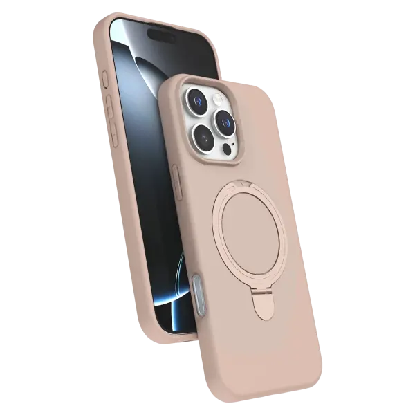 Apple iPhone 16 Pro Regal Magsafe Standlı Kapak - Çöl Titanyum