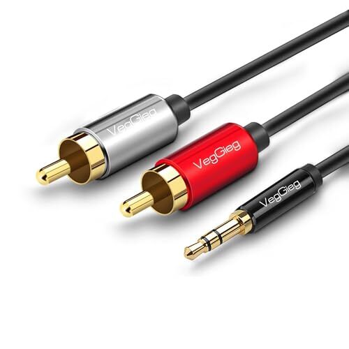 3.5 mm AUX to 2 Rca ses kablosu 1 Metre