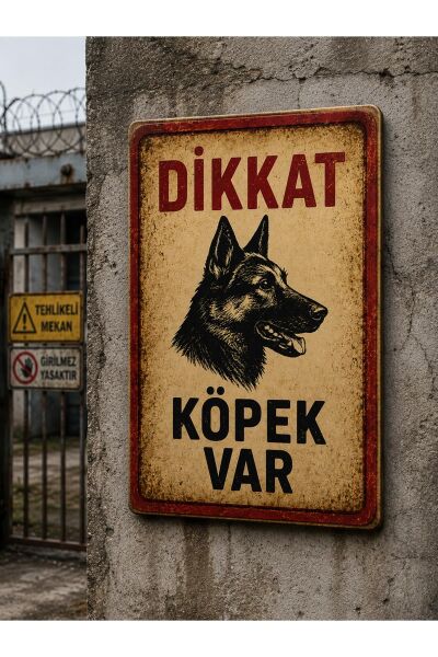 Dekota Pvc Dikkat Köpek Var Uyarı Levhası 25x35 cm
