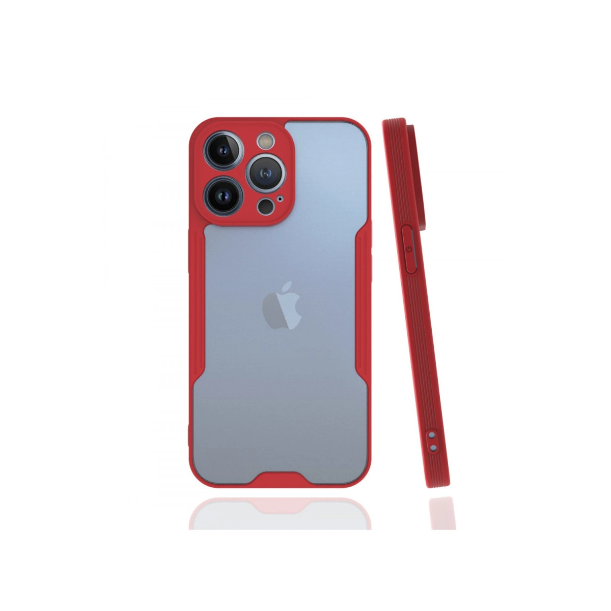 Apple İphone 13 Pro Kılıf Platin Silikon - Kırmızı