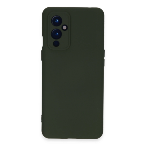 One Plus 9 Kılıf Nano İçi Kadife Silikon - Koyu Yeşil