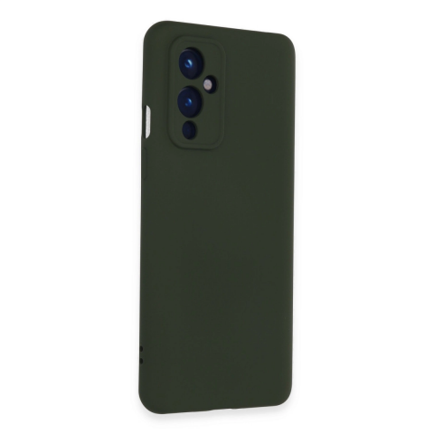 One Plus 9 Kılıf Nano İçi Kadife Silikon - Koyu Yeşil