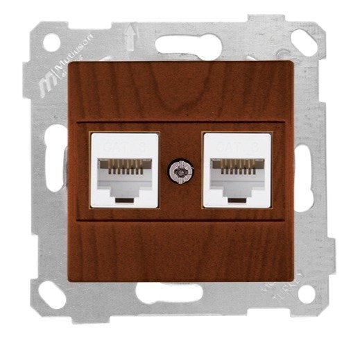 Mutlusan Rita Mek Tuş Data Priz i 2*Rj45 Cat 6  Ceviz 2200 141 0157