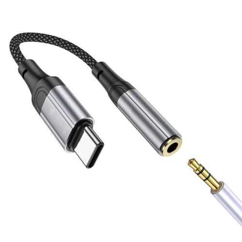 Type-C Kulaklık Dönüştürücü Jack Aparat Çevirici, Type-C to 3.5 mm, Samsung ve Apple ile Uyumlu