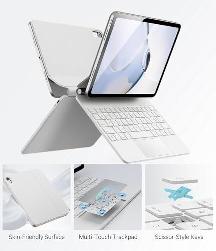 iPad (A16) 2025/iPad 10.Nesil 2022 Uyumlu Magic Touchpad Işıklı Klavyeli Kılıf