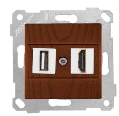 Mutlusan Rita Mek Tuş Data Priz i 1*Usb/1*Hdmı Ceviz 2200 459 0157