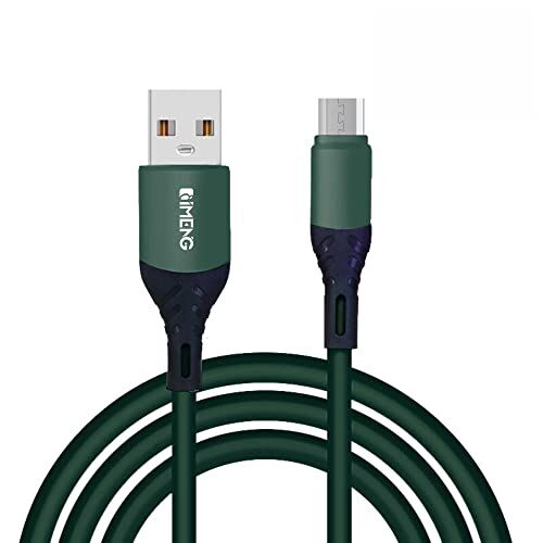 6A 100W USB A to Micro Data ve Hızlı Şarj Kablosu 1 Metre Yeşil