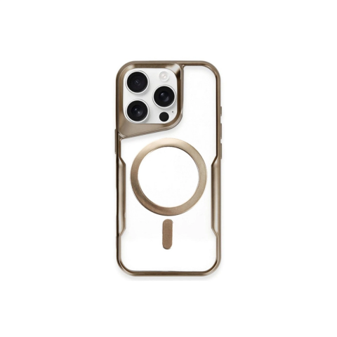 Apple İphone 15 Pro Kılıf Boyi Magsafe Silikon Kapak - Kahverengi