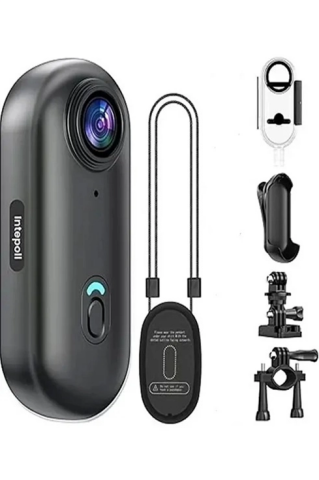 Mini 4k Wıfı Aksiyon Kamerası Vücut Kamerası Giyilebilir Video Kaydedici Hafıza Kartı Dahil