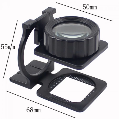 Tekstilciler Için  Kumaş Kontrolü Büyüteç,katlanan, Metal 15x Büyütme