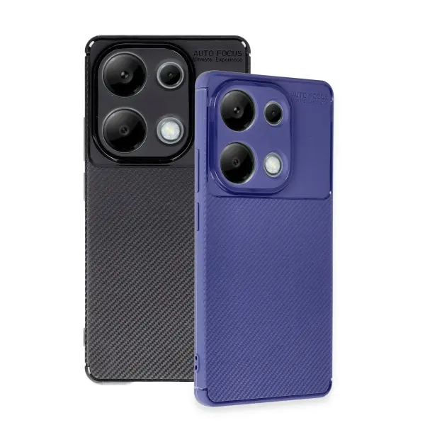 Xiaomi Redmi Note 13 Pro 4G Kılıf Auto Focus Karbon Kapak - Lacivert