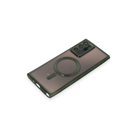 Samsung Galaxy Note 20 Ultra Kılıf Kross Magneticsafe Kapak - Koyu Yeşil