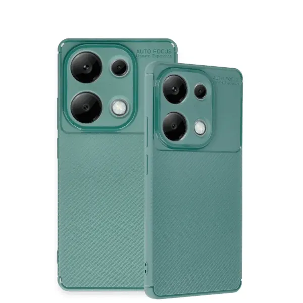 Xiaomi Redmi Note 13 Pro 4G Kılıf Auto Focus Karbon Kapak - Koyu Yeşil