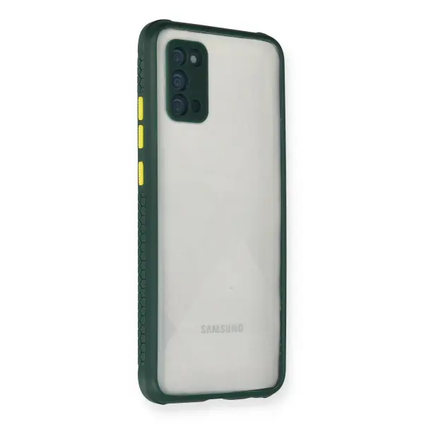 Samsung Galaxy A02S Kılıf Miami Şeffaf Silikon - Koyu Yeşil