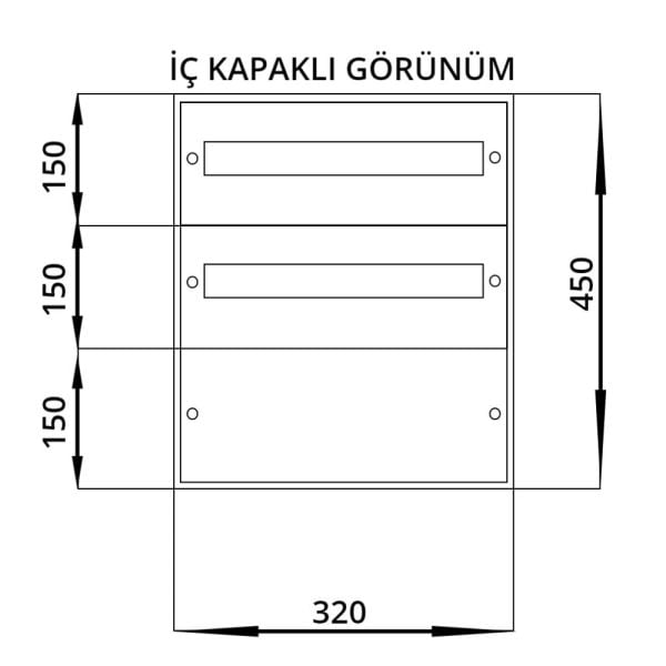 Seba 32x45x14 Dağıtım Panosu 24 Sigortalı Sıva Altı 0,8 mm