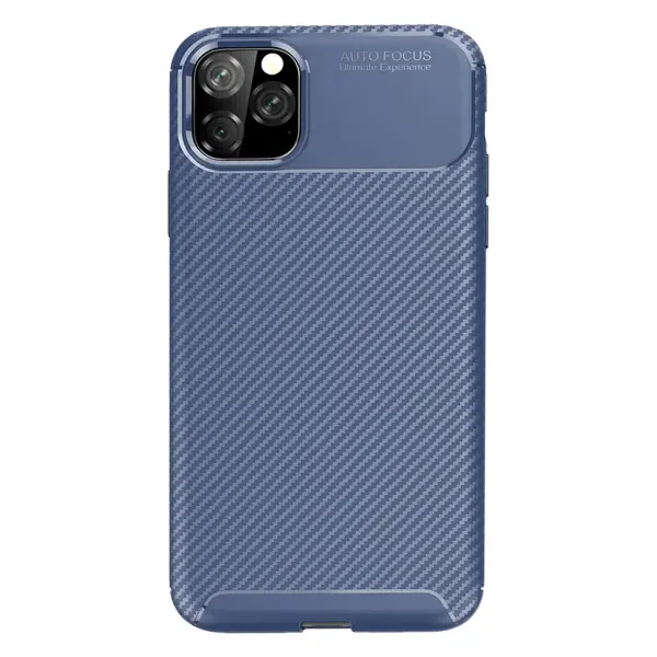 Apple iPhone 11 Pro Max Kılıf Auto Focus Karbon Kapak - Lacivert