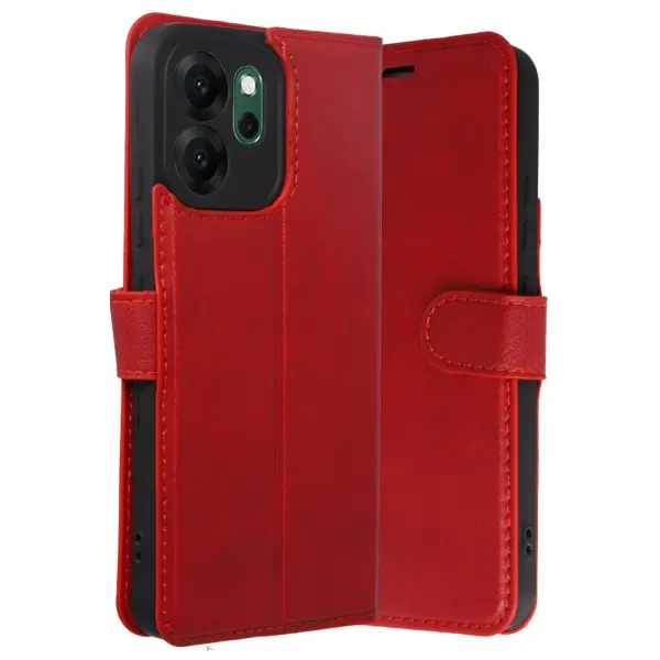 Oppo Reno 14F Trend S Plus Kapaklı Kılıf - Kırmızı