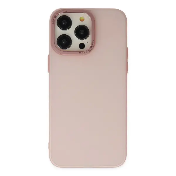 Apple iPhone 13 Pro Max Kılıf Modos Metal Kapak - Pembe