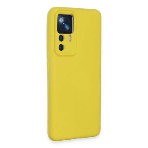 Xiaomi Mi 12t Pro Kılıf Nano İçi Kadife Silikon - Sarı