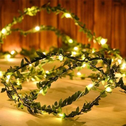 Yaprak Dekorlu 3 Metre Peri LED Pilli Işık Yılbaşı Süsü Günışığı Aydınlatma
