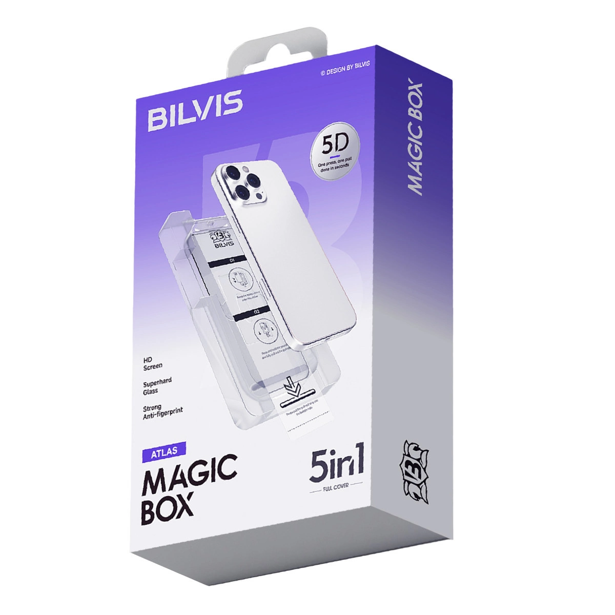 Apple İphone 14 Bilvis 5in1 3d Magic Cam Ekran Koruyucu - Siyah
