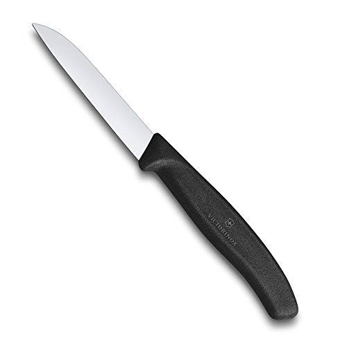 6.7403 SwissClassic 8 cm Düz Soyma Bıçağı, Siyah