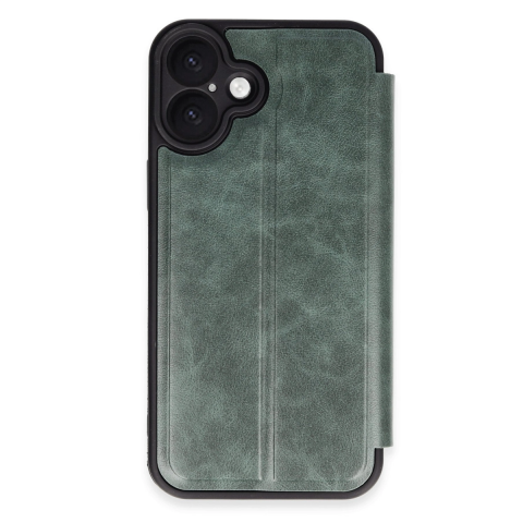 Apple İphone 16 Kılıf Flip Cover - Koyu Yeşil