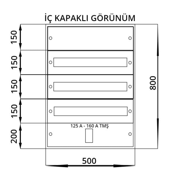 Seba 50x80x17,5 Dağıtım Panosu 60 Sigortalı Sıva Üstü 1,0 mm