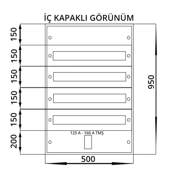 Seba 50x95x17,5 Dağıtım Panosu 80 Sigortalı Sıva Üstü 1,0 mm