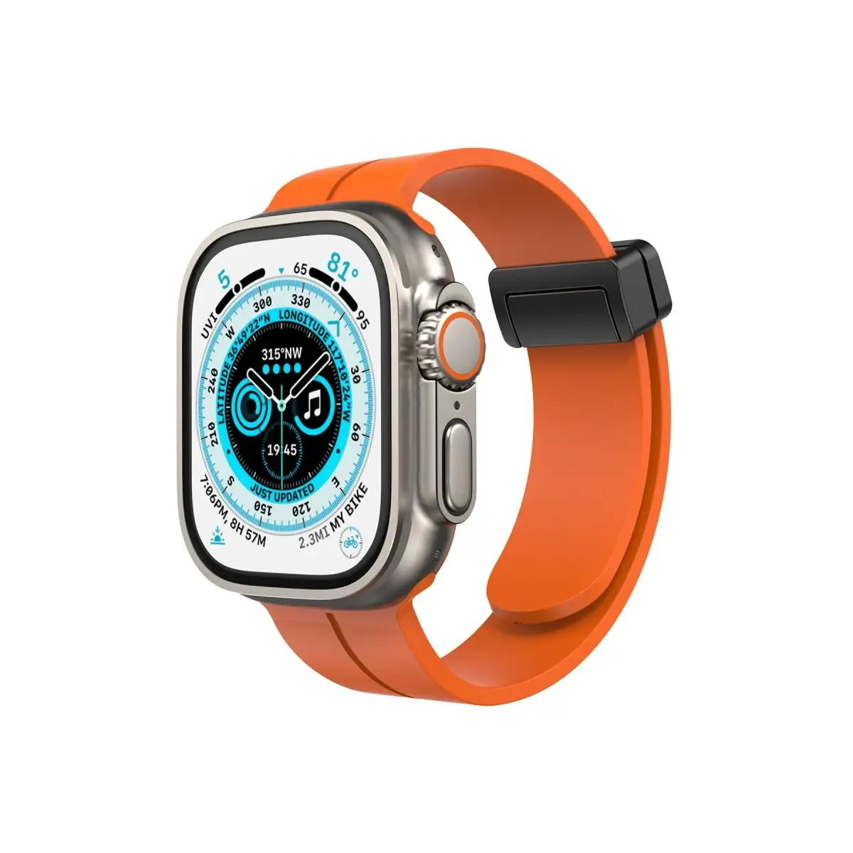 Apple Watch 38mm KR412 Elegance Stylısh Kordon - Turuncu