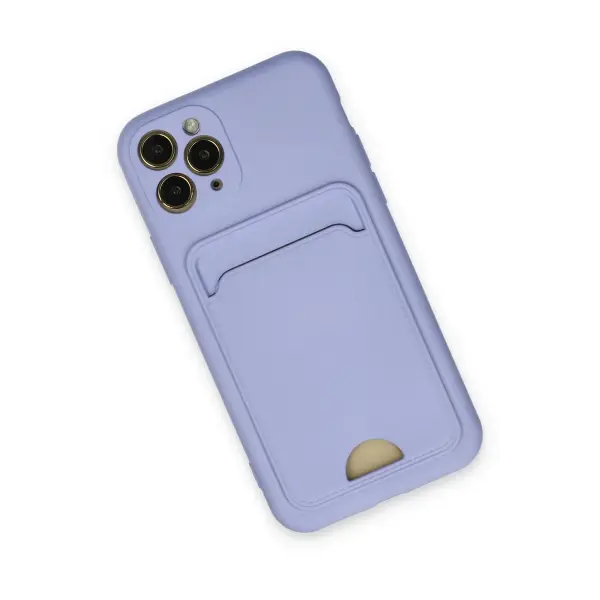 Apple iPhone 11 Pro Kılıf Kelvin Kartvizitli Silikon - Lila