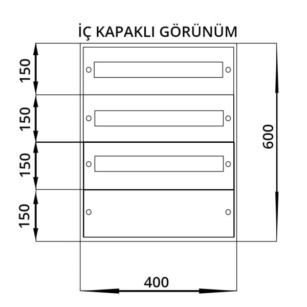 Seba 40x60x14 Dağıtım Panosu 45 Sigortalı Sıva Altı 1,0 mm