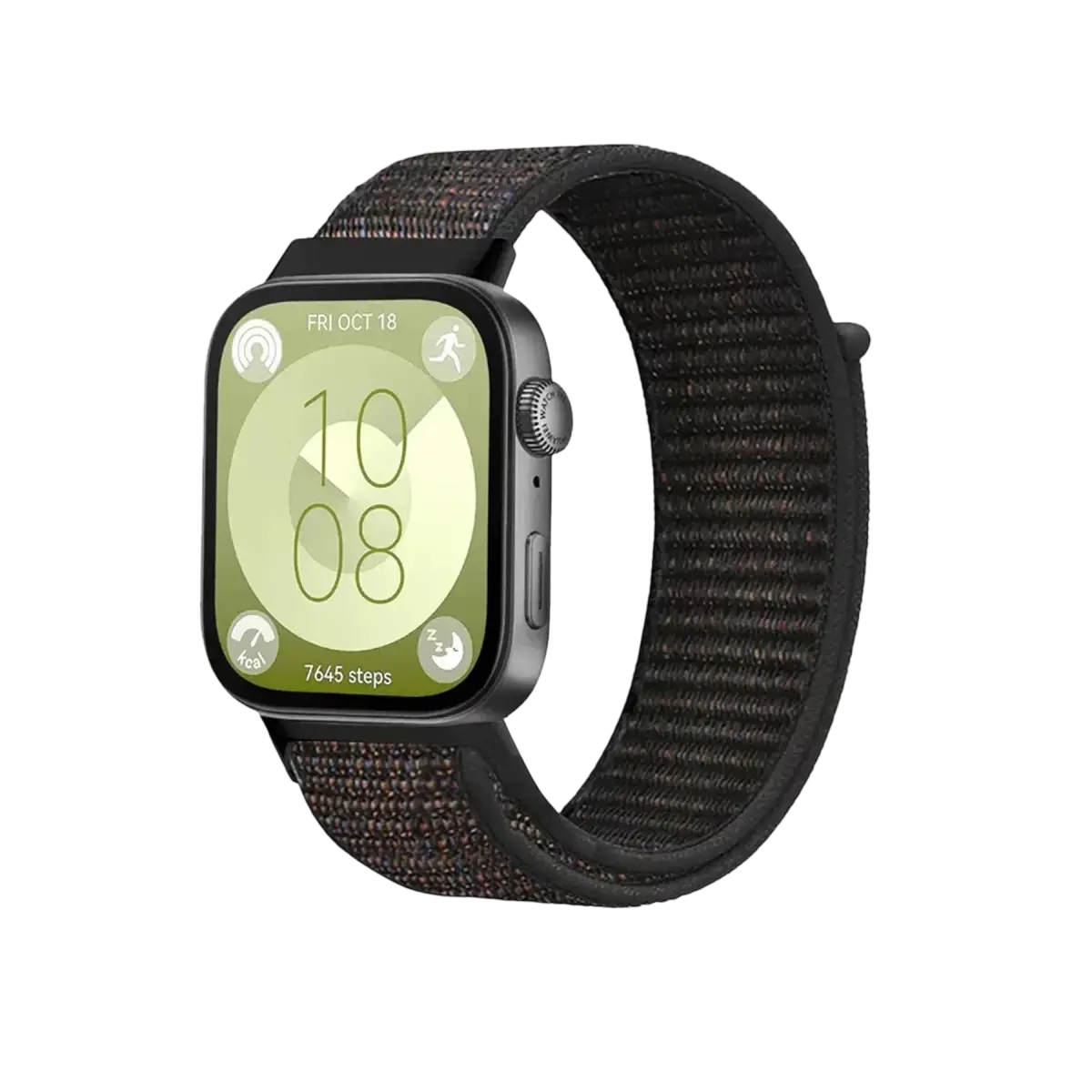 Huawei Fit 4 Hasırlı Cırtcırtlı Kordon - Siyah